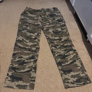 Harley Davidson Cargo Pants Mens 34x32 Flame Camo Biker Outdoor Riding Y2K BAGGY